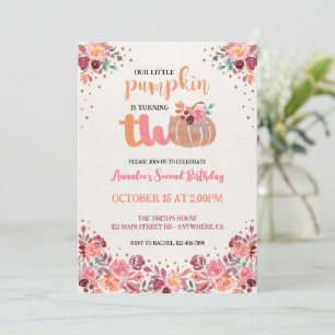 Invitation Bohème Fleurie pour les 2 ans de Little