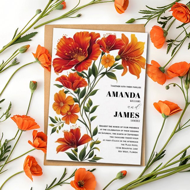 Invitation Bohème ivoire Beige Cream Field Mariage floral (Créateur téléchargé)