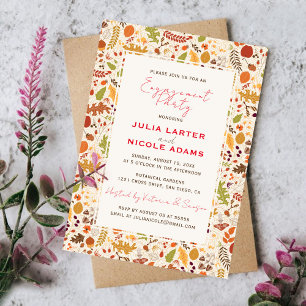 Invitation Bohème Séché Rustique Automne Automne Partie d'Eng