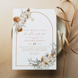 Invitation BOHEME Terracotta Floral Boho Arch Graduation