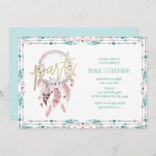 Invitation Bohemian Feather Drecher