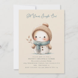 Invitation Bohemian mignonne Snowman Joyeux Noël