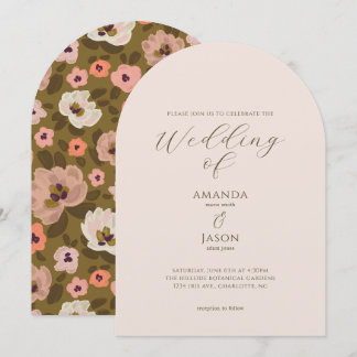 Invitation Bohemian romantic painted floral garden wedding