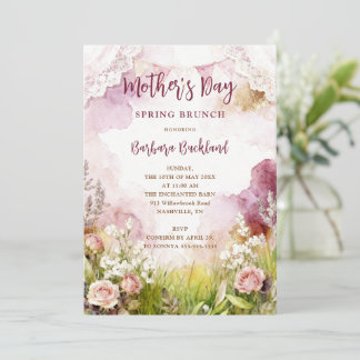 Invitation Bohemian Rustic Springtime Floral Mothers Day
