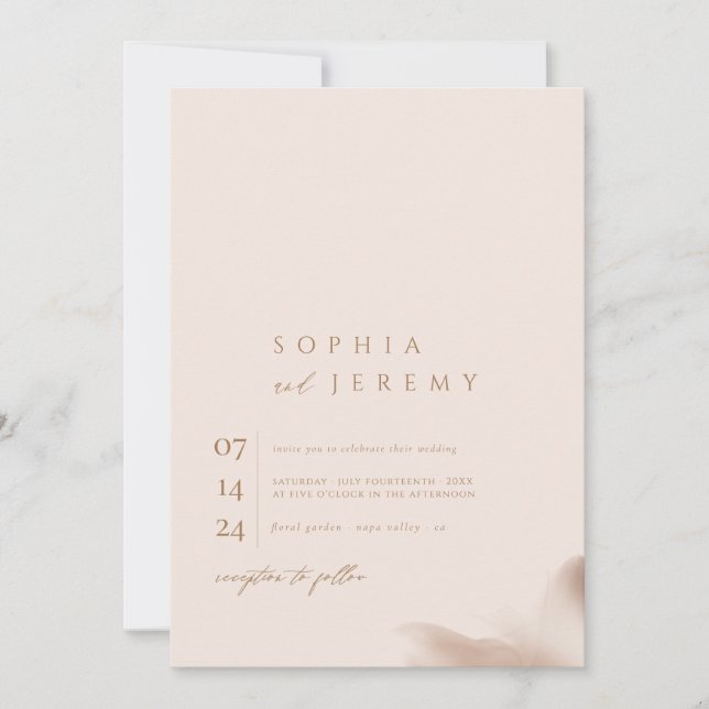 Invitation Bohemian Soft Natural Pastel Photo Arch Mariage (Devant)