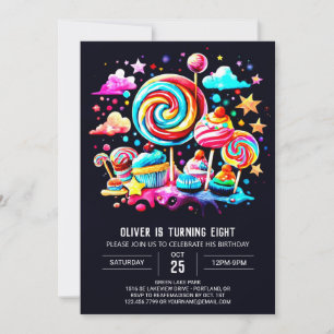Invitation Bohemian Sweet Candyland Anniversaire