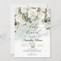 Bohemian White Roses and Eucalyptus baby brunch