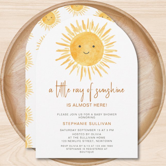 Invitation Boho A Little Ray of Sunshine Baby Shower Arch (Créateur téléchargé)