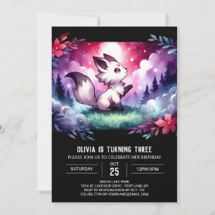 Invitation Boho Anniversaire de loup personnalisé