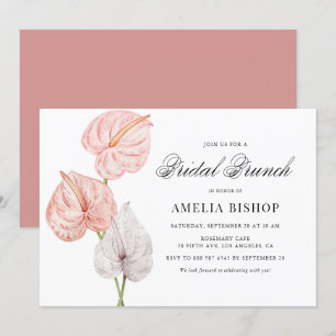 Invitation Boho Anthuriums rose Tropical Floral Bridal Brunch