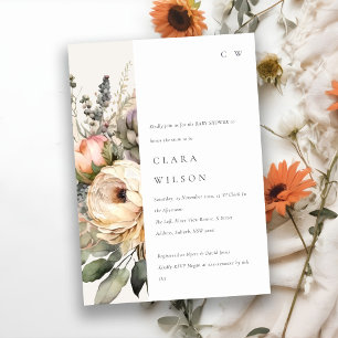 Invitation Boho Aquarelle Automne Baby shower de Bunal Floral