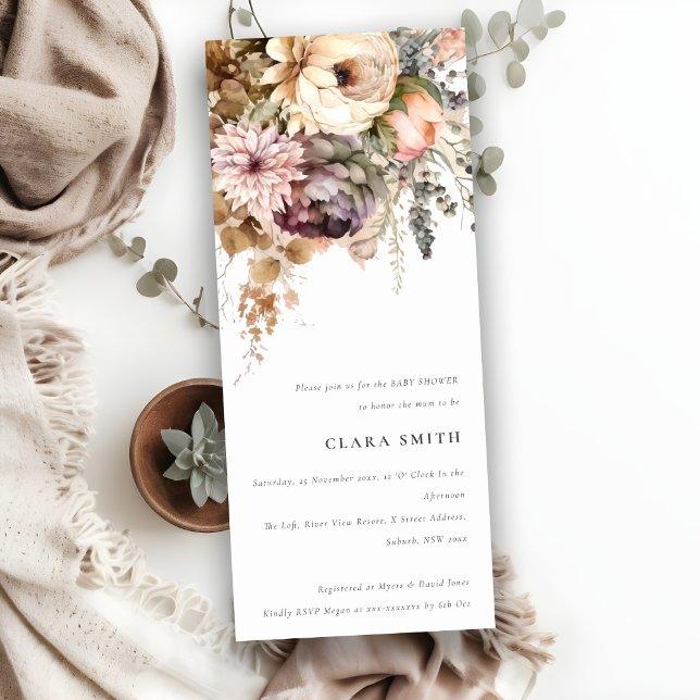 Invitation Boho Aquarelle Automne Baby shower de Bunal Floral (Créateur téléchargé)