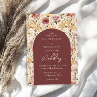 Boho aquarelle chute fleurs sauvages