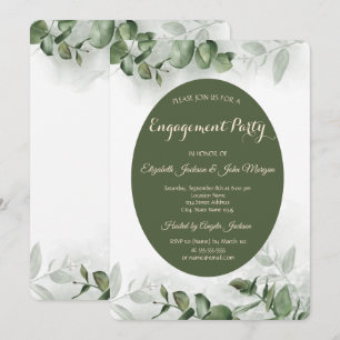 Invitation Boho Aquarelle Eucalyptus Fiançailles de verdure