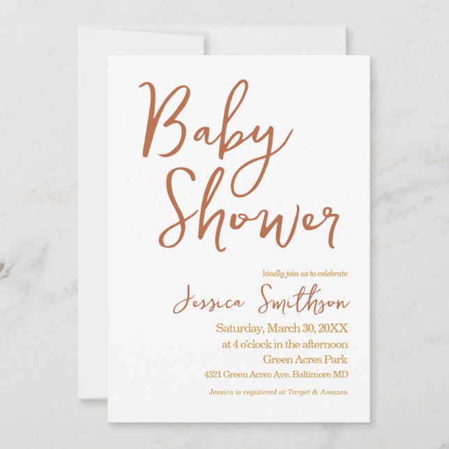 Invitation Boho Aquarelle Floral Pampas Baby shower en herbe (Devant)