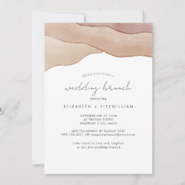 Invitation Boho Aquarelle Mariage Abstrait Brunch