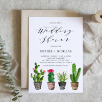 Boho Aquarelle pointillée Cactus Wedding shower