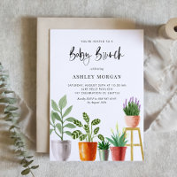Boho Aquarelle Poted Plantes Baby Brunch