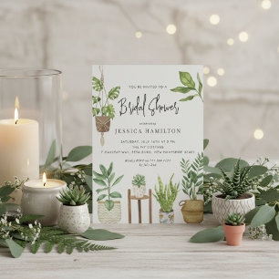 Invitation Boho Aquarelle Poteté Fête des mariées Plante