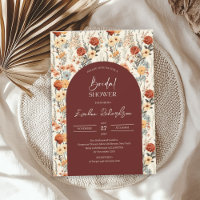 Boho arceau couleur crème rouge jaune fleur sauvag