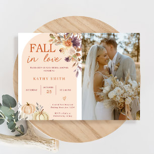 Invitation Boho Arch Chute en amour Fête des mariées Florale