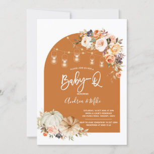 Invitation Boho Arch Citrouille d'automne Baby shower BabyQ