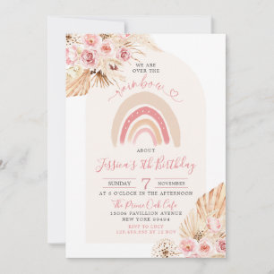 Invitation Boho Arch Floral Nous Sommes Au-Dessus De L'Annive