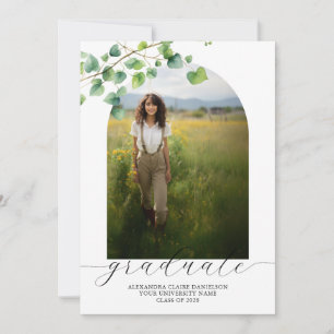 Invitation Boho Arch Ivy, Diplôme Blanc