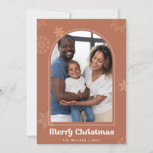 Invitation Boho Arch Noël flocons de neige en terre cuite Pho