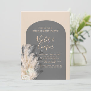Invitation Boho Arch Pampas Partie d'engagement Floral Grass