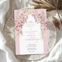 Boho arch pelouse blush pampas herbe eucalyptus