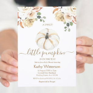 Invitation Boho Automne Automne Automne Floral Citrouille Bab