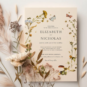 Invitation Boho automne fleur sauvage Mariage botanique