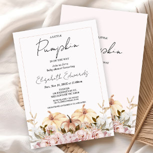 Invitation Boho Automne Floral Petit Baby shower Citrouille