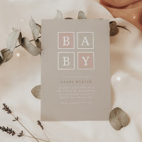 Boho Baby Blocks Dusty rose Baby shower moderne |