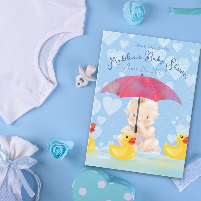 Invitation Boho Baby Boy Yellow Ducky Baby shower (Créateur téléchargé)