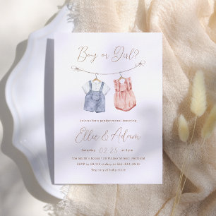 Invitation Boho Baby Clothes Révélation de genre