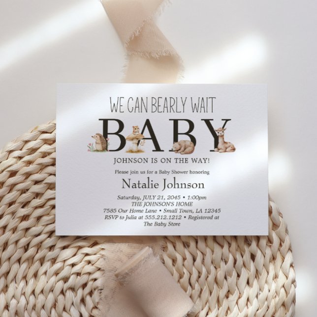 Invitation Boho Baby shower d'attente précoce des animaux des (Créateur téléchargé)