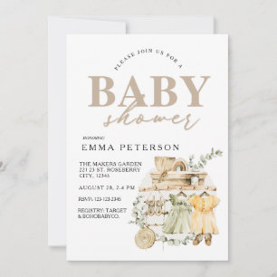 Invitation Boho Baby shower invitation, c’est une fille ! Inv