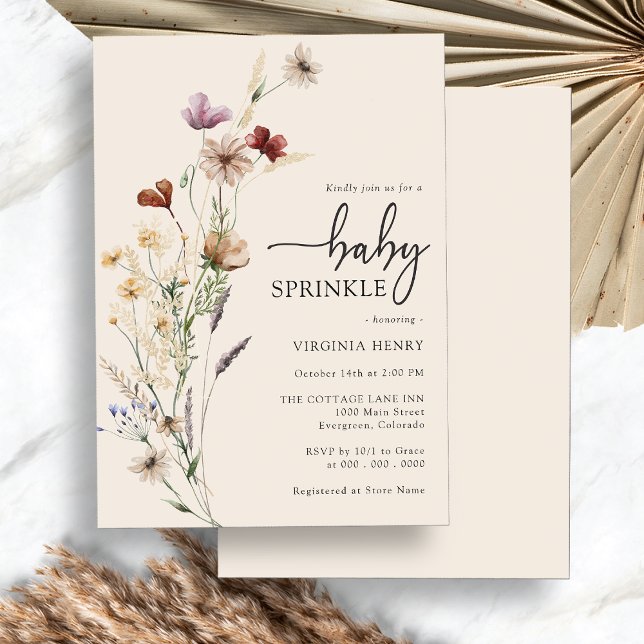Invitation Boho Baby Sprinkle (Boho Floral Baby Sprinkle Invitation by Painted Paperie
)