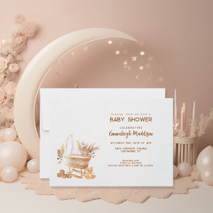 Invitation Boho Bassinet Nursery Baby shower