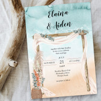 Boho Beach Arbor Aquarelle Océan Mariage