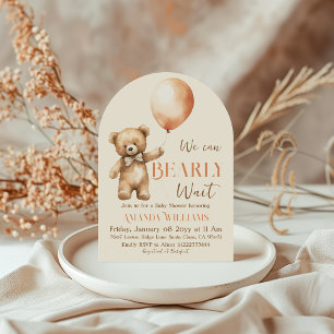Invitation Boho Bearly Wait Genre Neutre Baby shower Ours