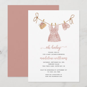Invitation BOHO Bébé Vêtements Fille Oh Baby shower