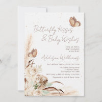 Boho Beige Floral Baisers Baby shower