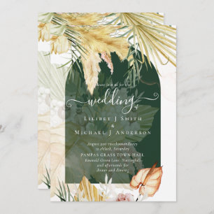 Invitation BOHO Blé Pampas Grass Mariage