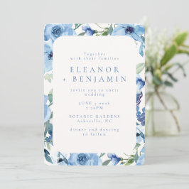 Invitation Boho bleu clair Mariage d'aquarelle