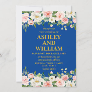 Invitation Boho bleu rose et or Boho Mariage de verdure bohèm