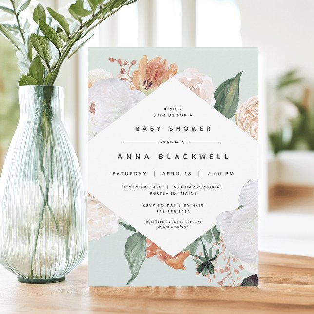 Invitation Boho Blooms | Baby shower Floral moderne (Créateur téléchargé)