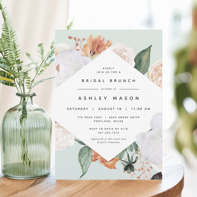 Invitation Boho Blooms | Brunch Fête des mariées florale mode (Créateur téléchargé)